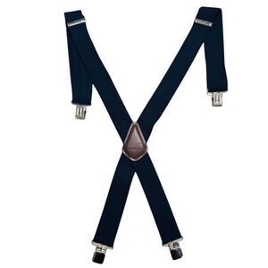 Carhartt Navy Blue Suspenders Heavy Duty Clip 52” Wide Utility Dungaree Work 2in